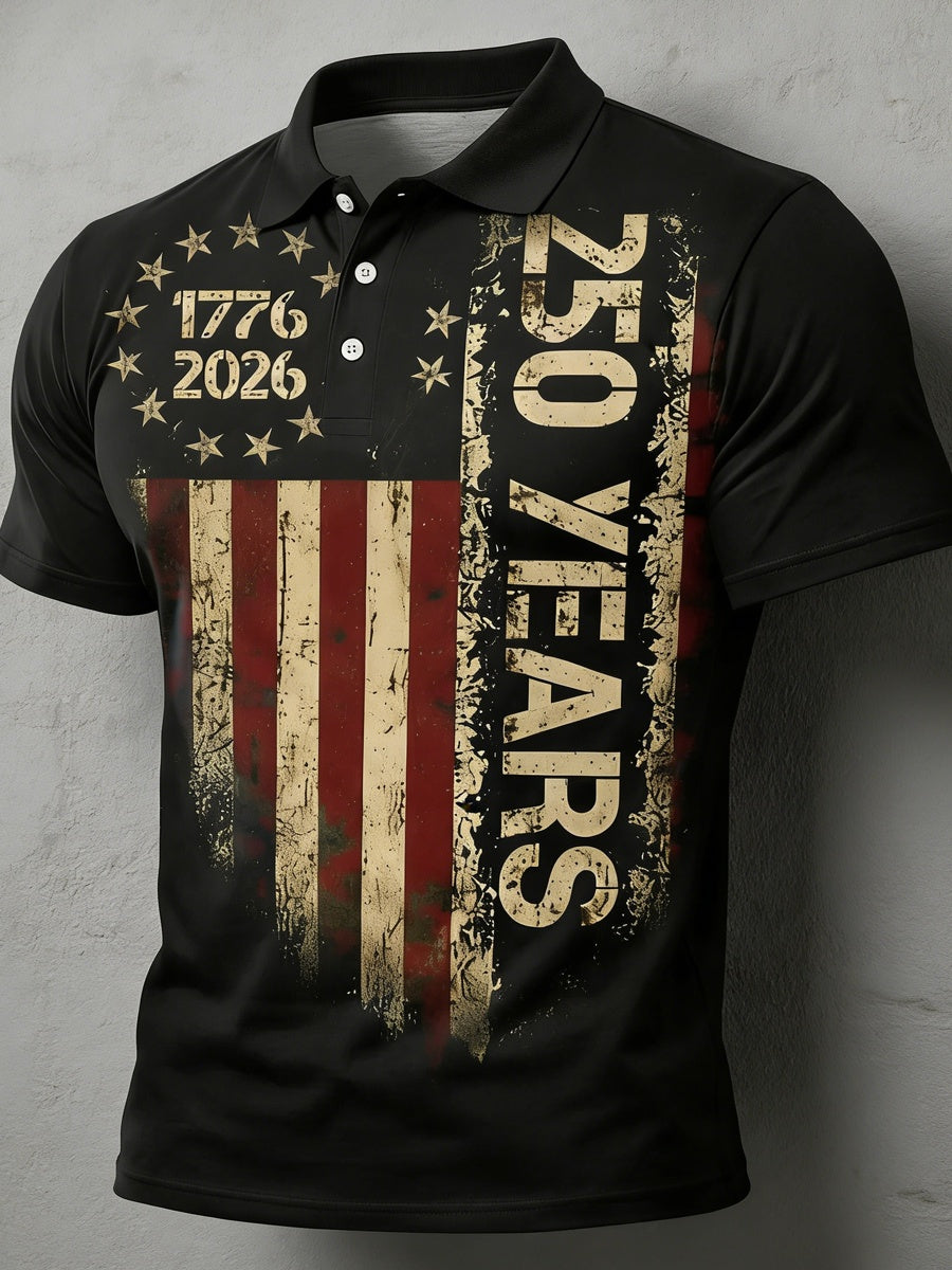 Men's Vintage American 250th Anniversary Polo Shirt