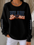 Women'S Football Fans Print Casual Sweatshirt