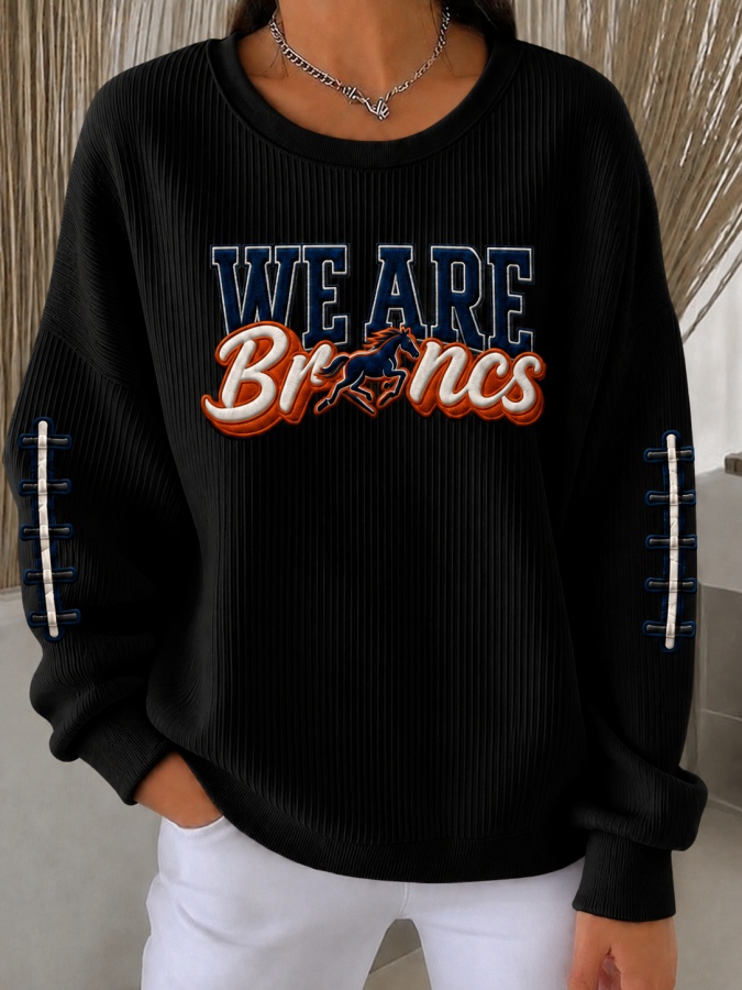 Women'S Football Fans Print Casual Sweatshirt