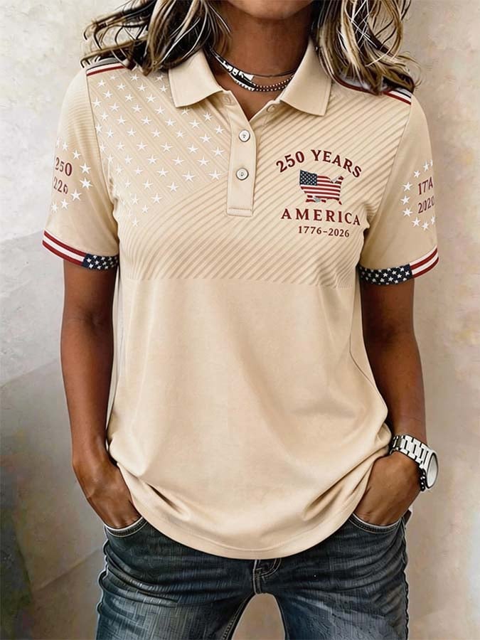 Women'S Independence Day Print Short-Sleeve Top