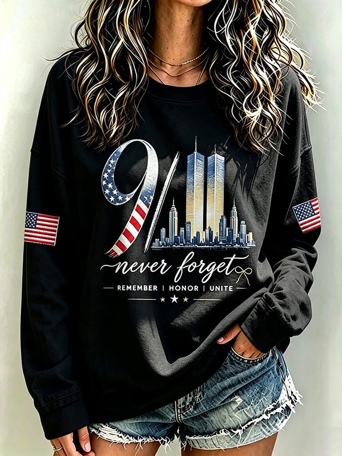 Women's Never Forget September 11 Print Top
