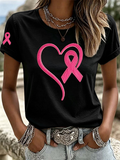 Women'S Breast cancer awareness Printed Casual T-Shirt