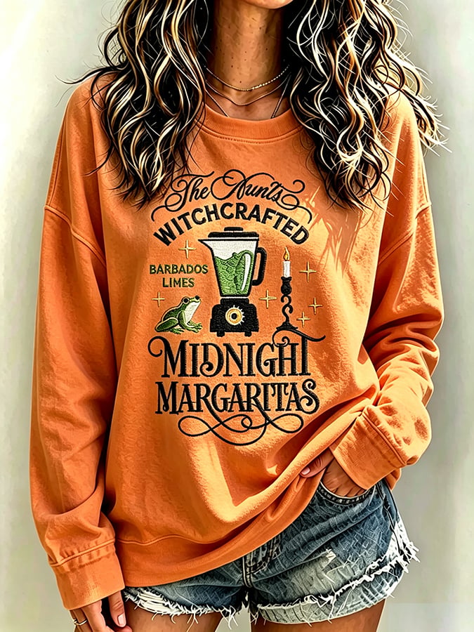 Women's Always Throw Spilled Salt Over Your Left Shoulder Print Casual Sweatshirt