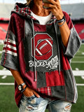 Women's University Football Fan Casual Loose Hoodie
