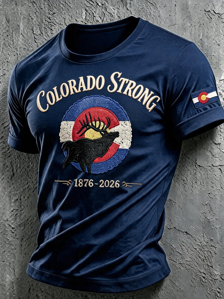 Men'S Colorado Strong Print Short Sleeve T-Shirt