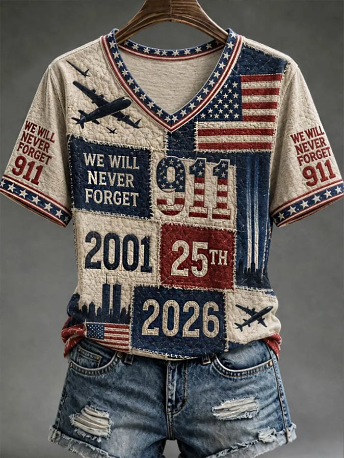 9.11 Never Forget Printed T-Shirts