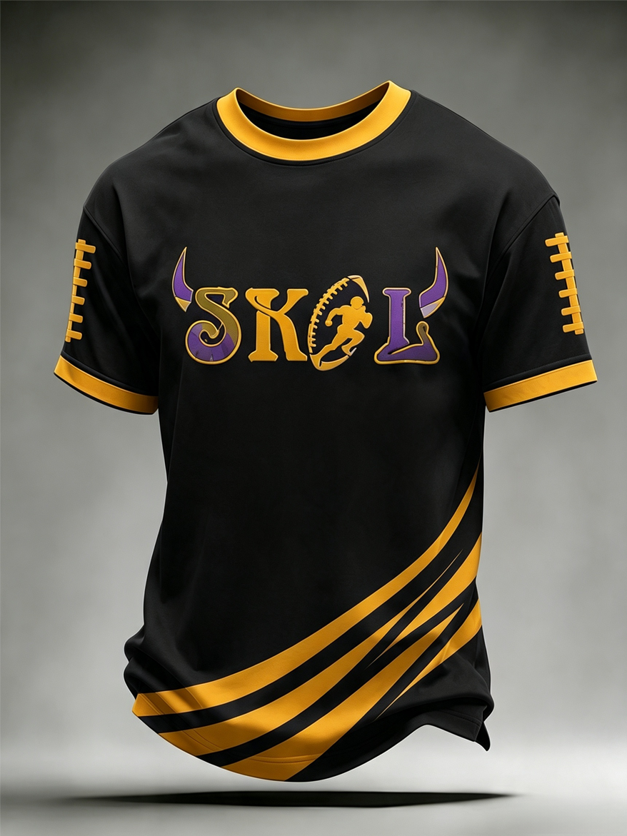 Men's Football printed short sleeved T-shirt