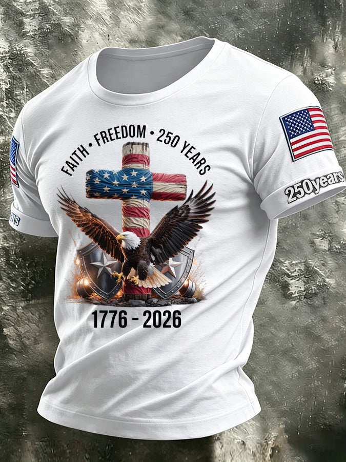 Men'S America Flag Printed Casual T-Shirt