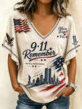 Women's We Will Never Forget 9 11  Print T-shirt