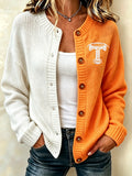 Women'S Casual Football Plant Knitted Cardigan Top