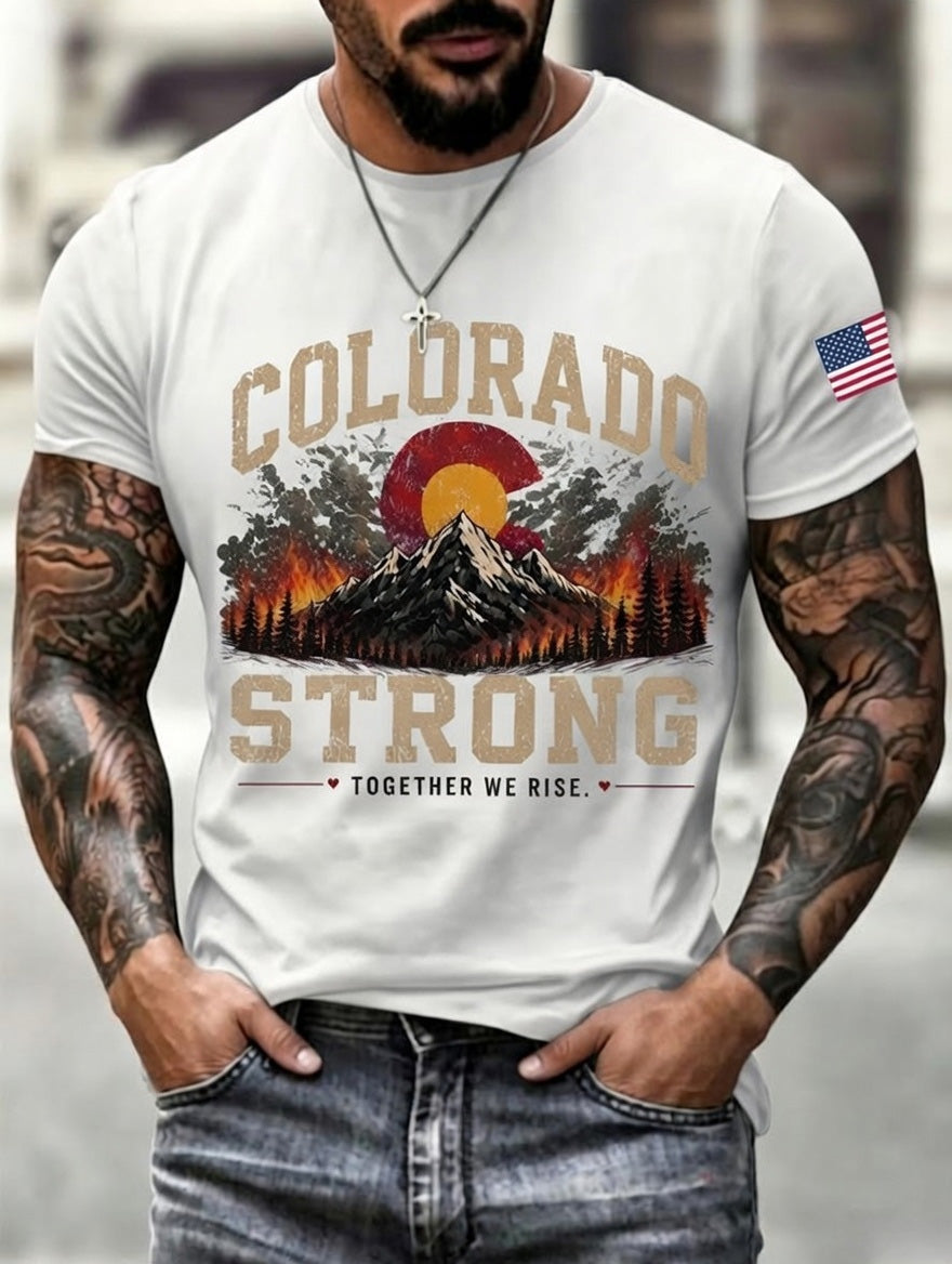 Men'S Colorado Strong Print Short Sleeve T-Shirt