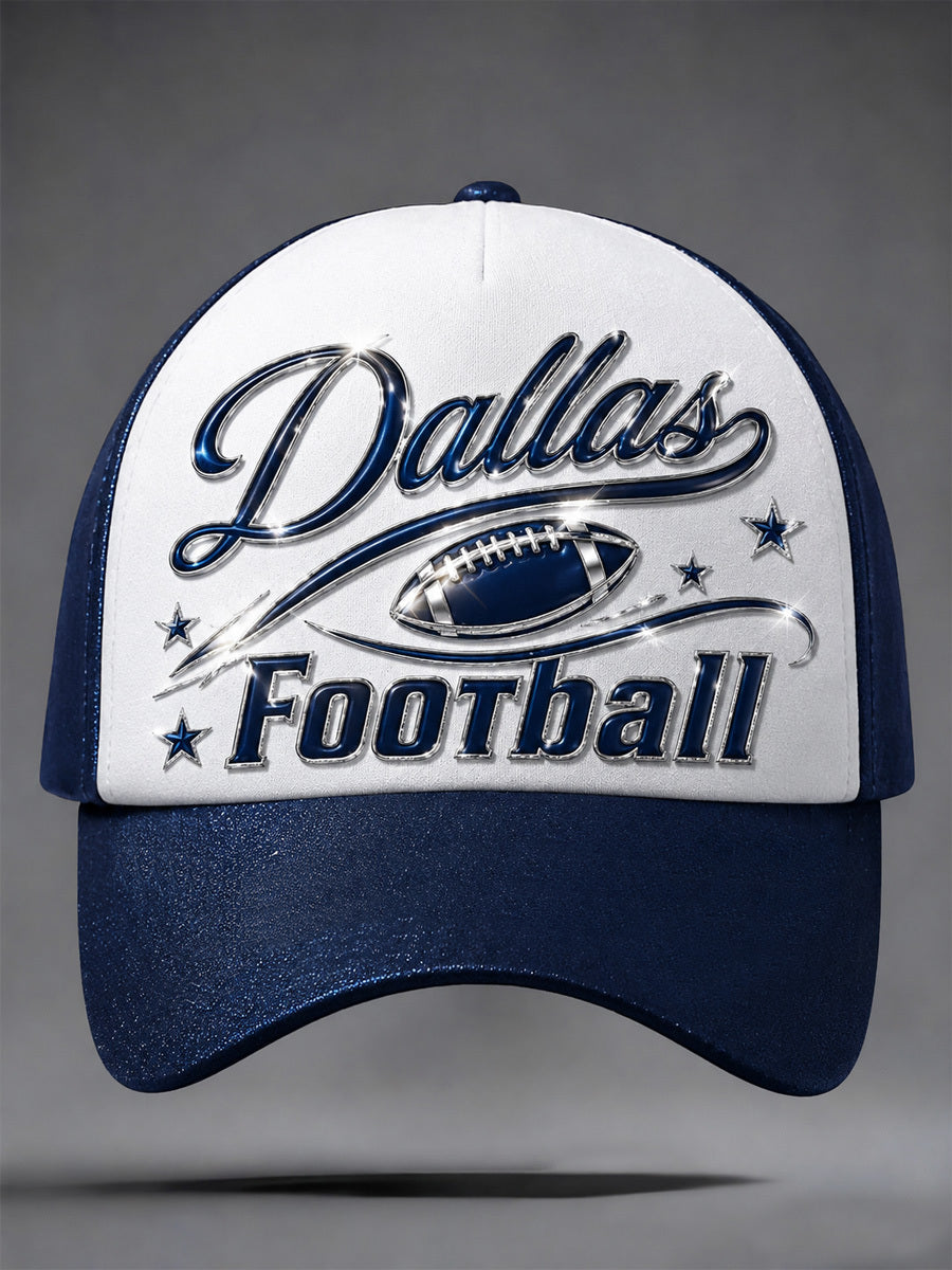 Neutral football printed casual hat