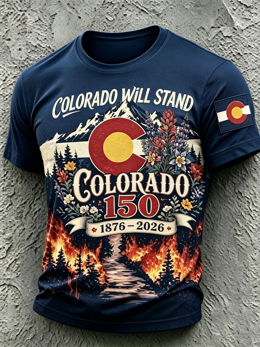 Men's Colorado Strong Print Short Sleeve T-Shirt