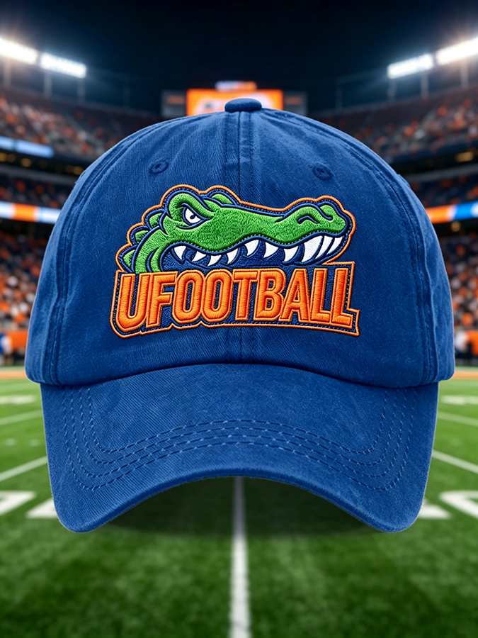 Unisex Football Print Washed Duckbill Cap