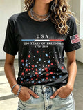 Women'S Casual Independence Day Printed Top