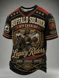 Buffalo Soldier 9th Cavalry Vintage Military Heritage 3D Graphic T-Shirt