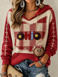 Women's Football Print Hooded Sweatshirt