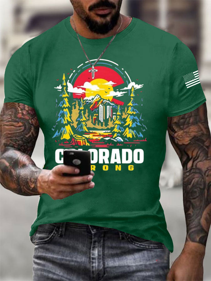 Men'S Colorado Strong Print Short Sleeve T-Shirt