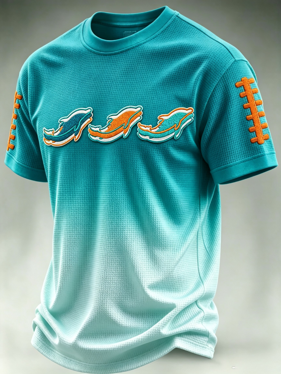 Men's Football Pattern Waffle T-Shirt