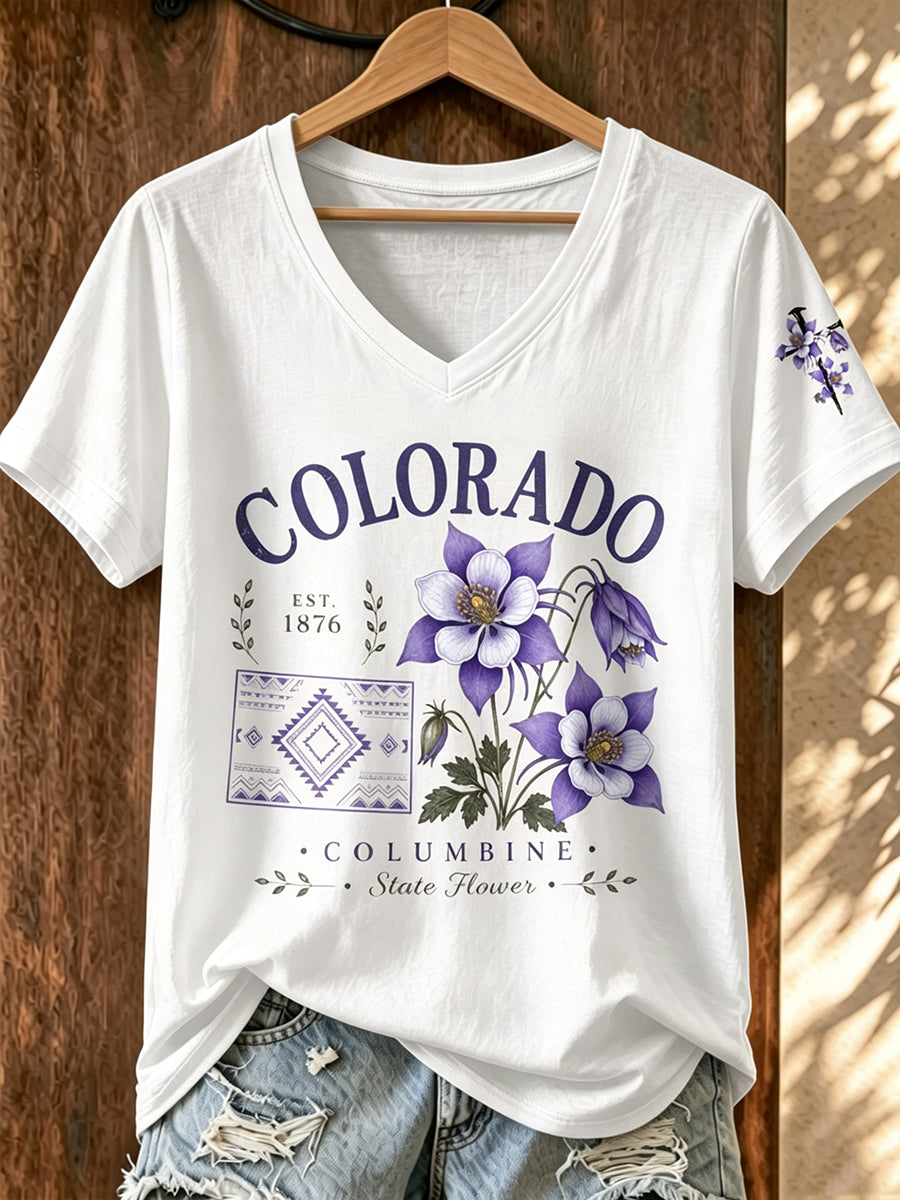 Women'S Colorado Printed V-Neck T-Shirt
