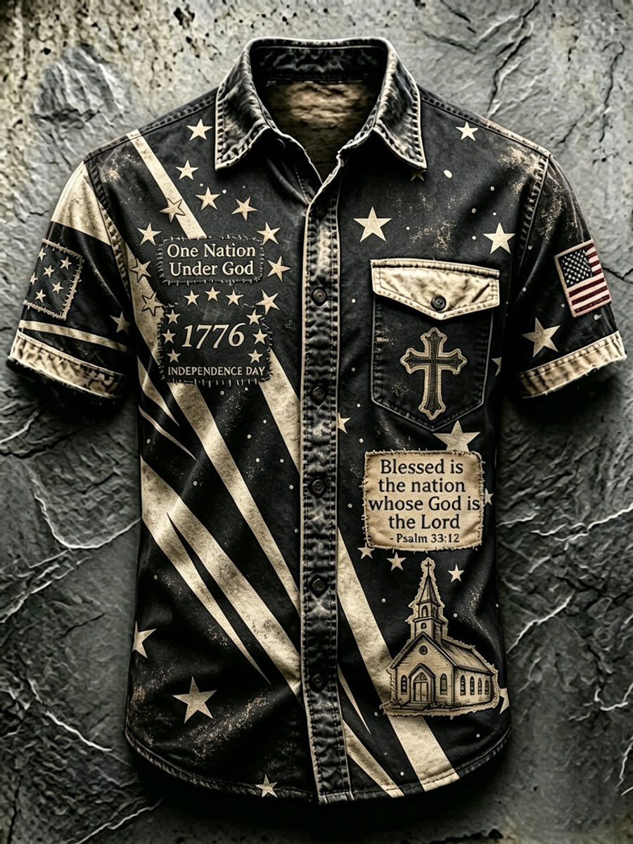 Men'S 250Th Anniversary National Faith Print  Shirt