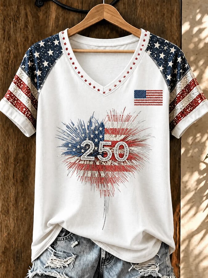 Women's Casual 250th Anniversary Printed T-shirt