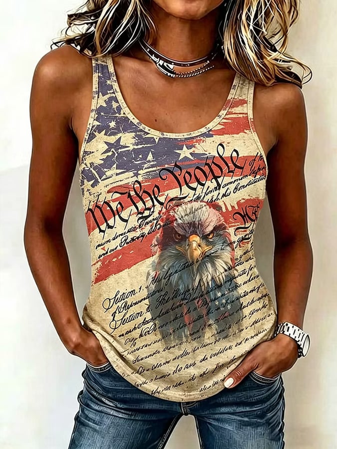 Women's Casual American 250th Anniversary Print Vest