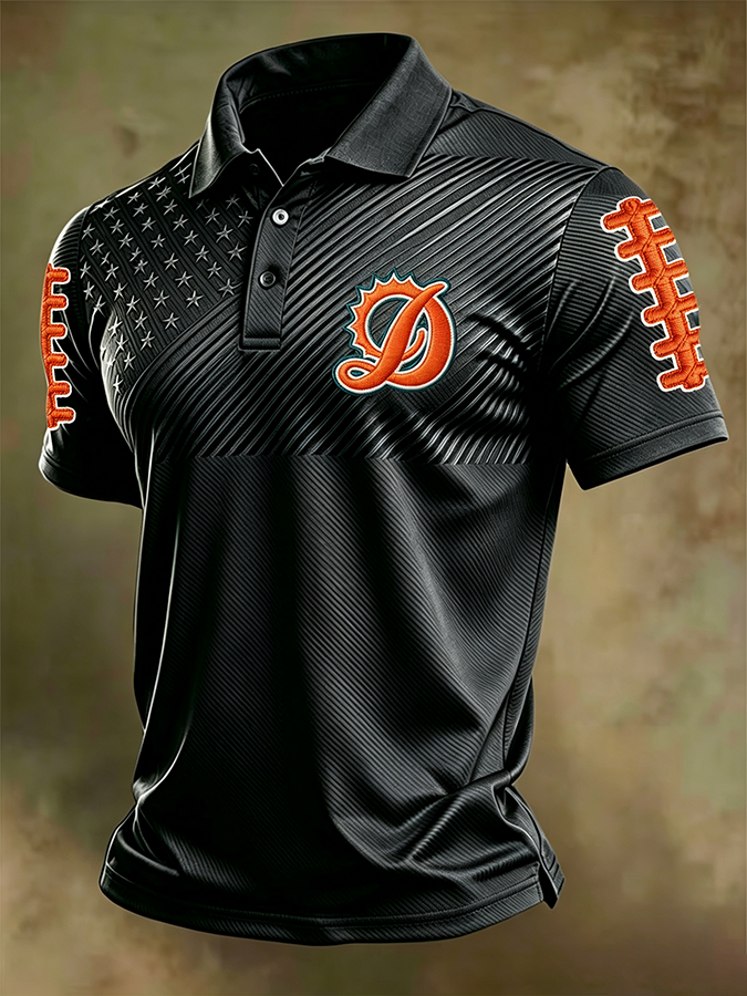 Men'S Retro Football Polo Shirt