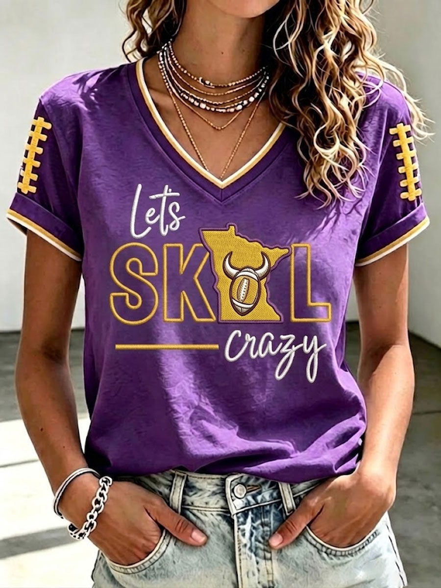 Women's Football Print Short-Sleeve T-Shirt