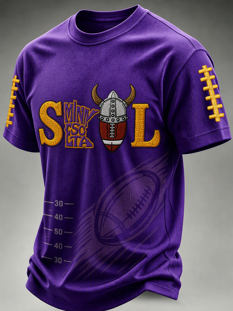 Men'S Football Print Waffle T-Shirt