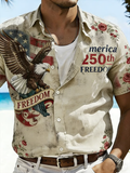 Men's 250th Anniversary Celebration Commemorative Printed Short Sleeve Shirt