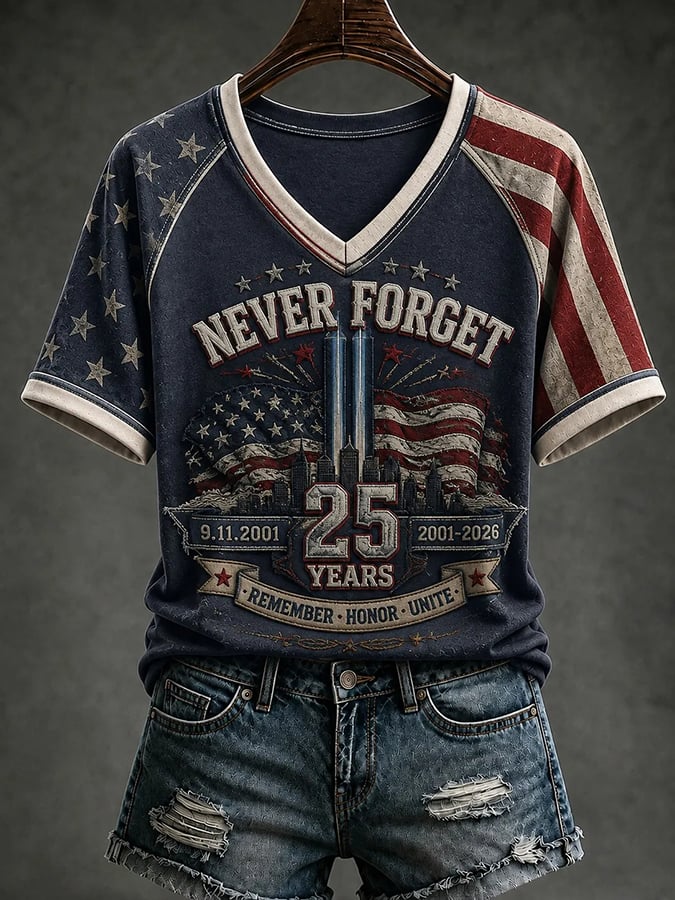 9.11 Never Forget Printed T-Shirts