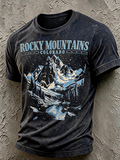 Men'S Colorado Strong Rocky Mountains Print Short Sleeve T-Shirt