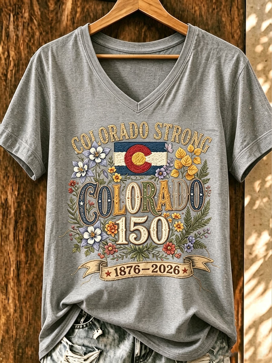 Women'S Colorado Strong Vintage Colorado Flag Mountain Forest T-Shirt
