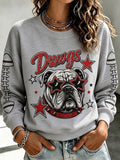 Women's Bulldogs Football Print Sweatshirt