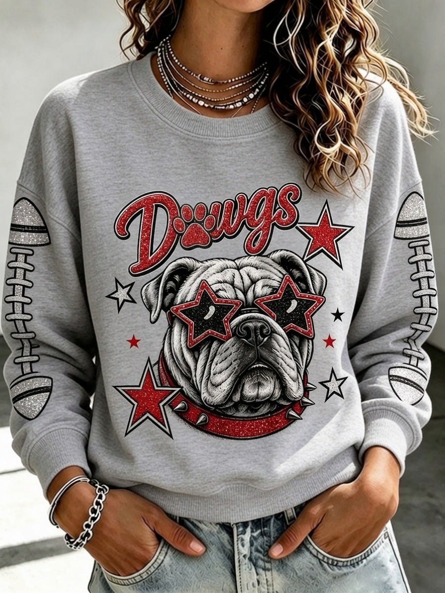 Women's Bulldogs Football Print Sweatshirt