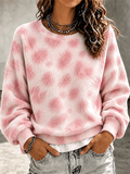 Women'S Casual Plush Spotted Comfortable Sweatshirt