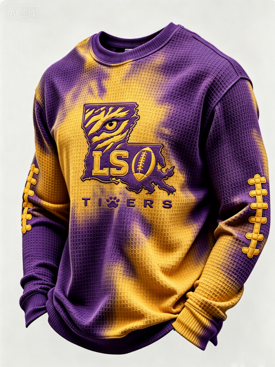 Men's Football Printed Waffle T-Shirt
