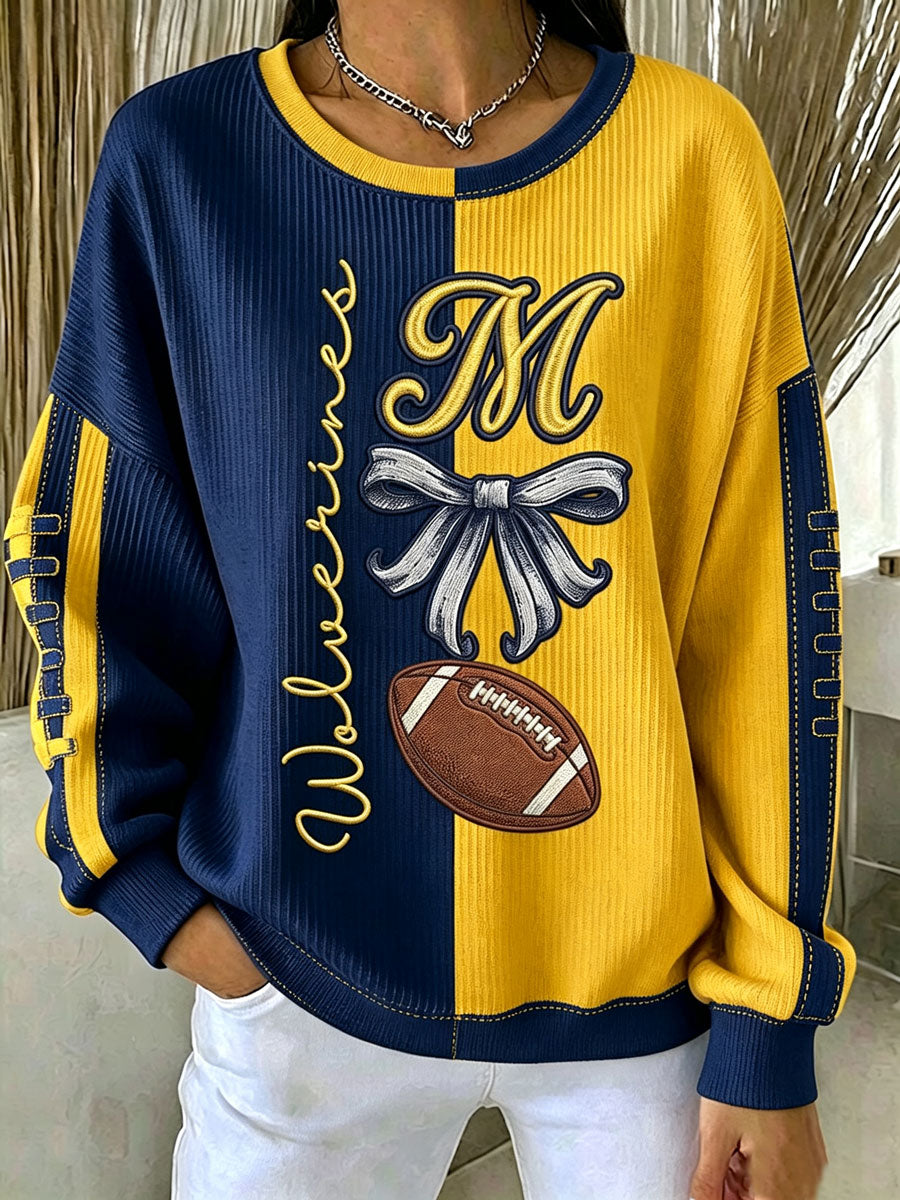 Women'S Football Print Casual Sweatshirt