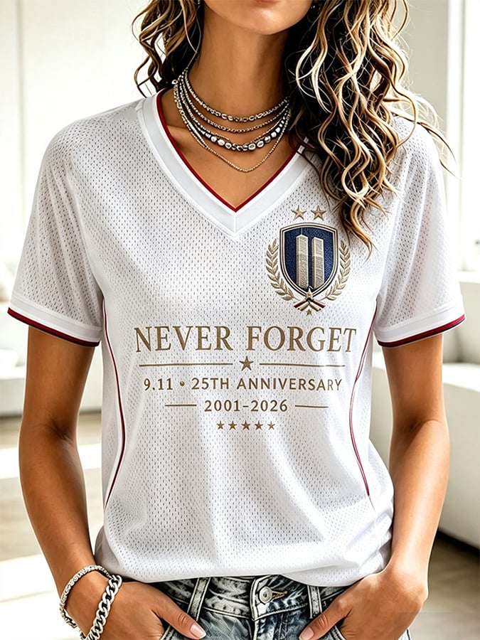Women's 9.11 Never Forget Printed Casual Tops