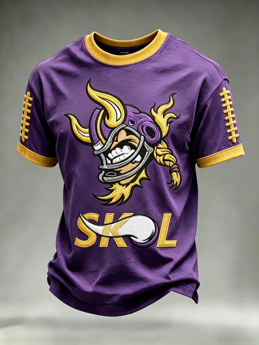 Men's Football printed short sleeved T-shirt
