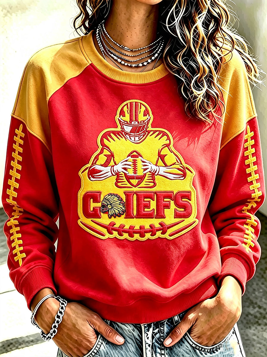 Women's Football Printed Casual Sweatshirt