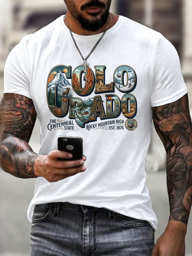 Male COLORADO STRONG Printed T-Shirt