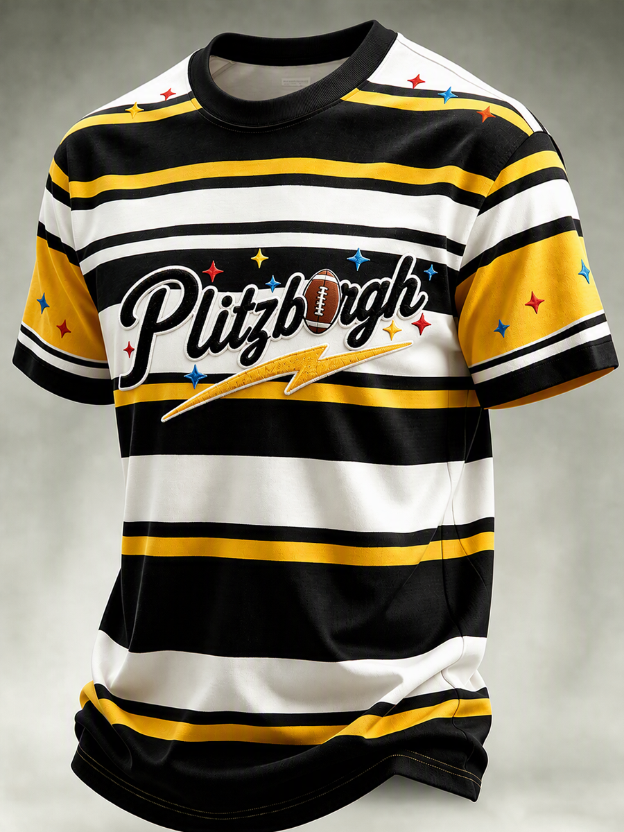 Men's Football printed short sleeved T-shirt