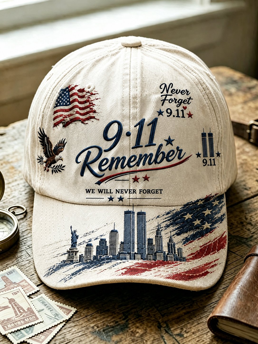 Unisex We Will Never Forget 9 11 Print Baseball Cap