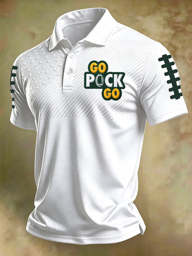 Men'S Football Printed Polo Shirt