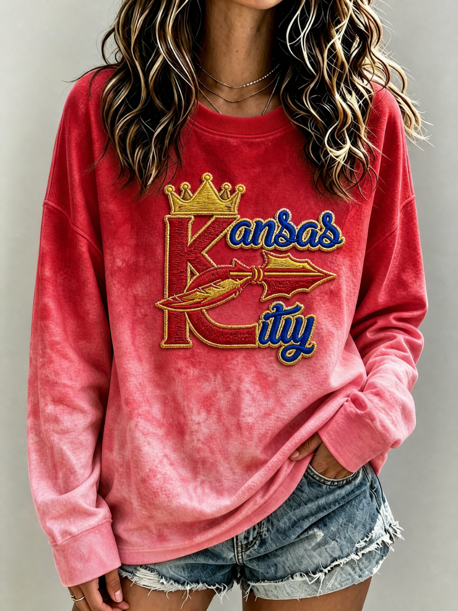 Women's Football Printed Casual Sweatshirt