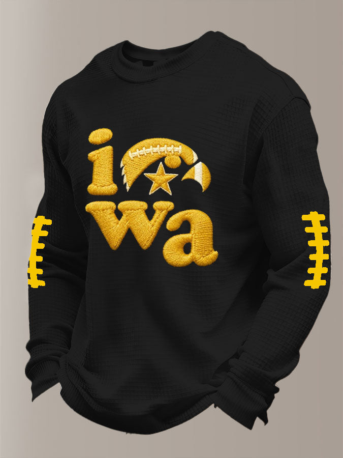 Men'S Football Printed Waffle T-Shirt