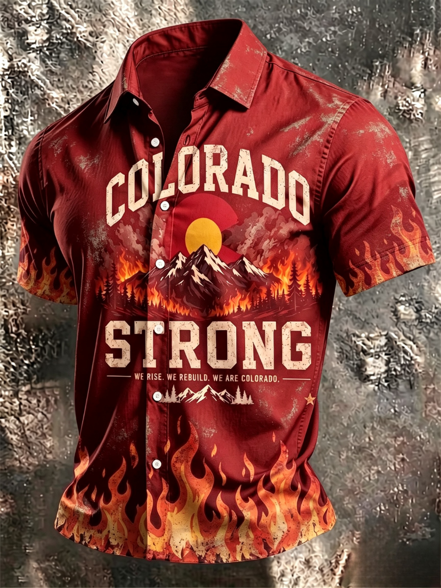 Men'S Colorado Strong Print Short Sleeve T-Shirt