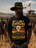 Retro Buffalo Soldier Art Print Men's Casual T-Shirt